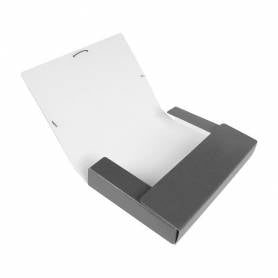 Carpeta proyectos liderpapel folio lomo 50mm carton gofrado gris