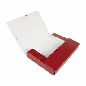 Carpeta proyectos liderpapel folio lomo 50mm carton gofrado roja