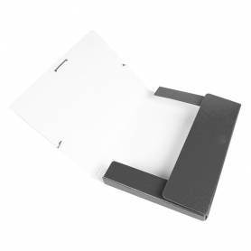 Carpeta proyectos liderpapel folio lomo 30mm carton gofrado gris