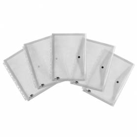 Carpeta liderpapel dossier broche 36664 polipropileno din a4 pack de 5 incolora transparente multitaladro