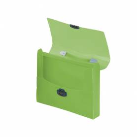 Carpeta liderpapel portadocumentos broche polipropileno din a4 verde transparente con asa