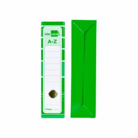 Archivador de palanca liderpapel a4 filing system forrado sin rado lomo 80mm verde con caja y compresor metalico