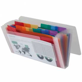 Carpeta liderpapel clasificador fuelle 43804 polipropileno para letras y cheques spectrafile 13 dpto