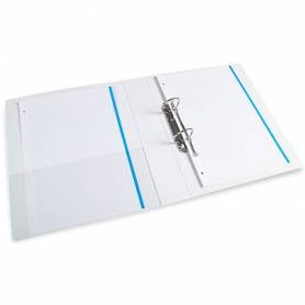 Carpeta canguro 2 anillas mixtas 40mm liderpapel a4 plastico blanca