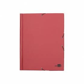 Carpeta liderpapel gomas folio solapas plastico burdeos