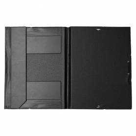 Carpeta liderpapel gomas folio solapas plastico negra