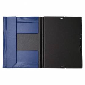 Carpeta liderpapel gomas folio solapas plastico azul