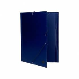 Carpeta liderpapel gomas folio solapas plastico azul