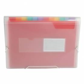 Carpeta liderpapel clasificador fuelle 42159 polipropileno a4 tte 2 huecos tarjetas spectrafile 13 dpto