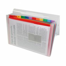 Carpeta liderpapel clasificador fuelle 42159 polipropileno a4 tte 2 huecos tarjetas spectrafile 13 dpto