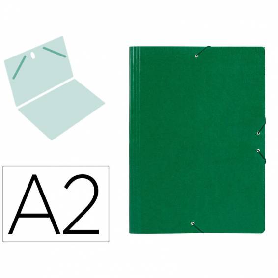 Carpeta planos liderpapel a2 carton gofrado n 12 verde