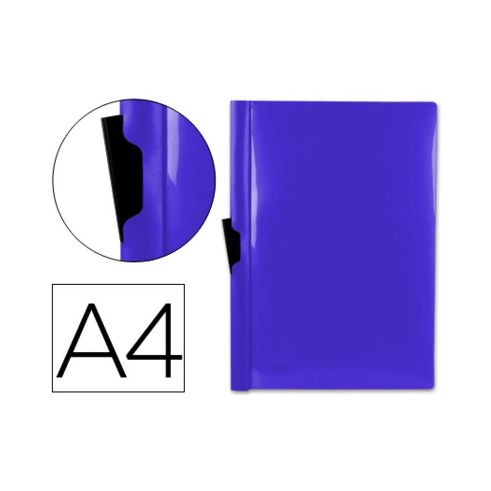 Carpeta liderpapel dossier pinza lateral 45322 polipropileno din a4 azul 60 hojas pinza deslizante