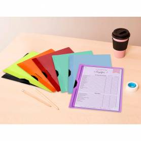 Carpeta liderpapel dossier pinza lateral 45325 polipropileno din a4 negro 60 hojas pinza deslizante