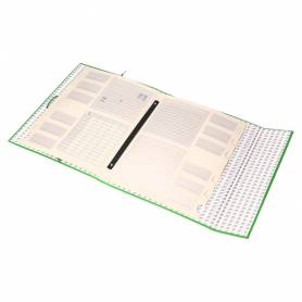 Carpeta clasificadora liderpapel 12 departamentos folio prolongado carton forrado verde claro