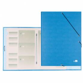 Carpeta clasificadora liderpapel 12 departamentos folio prolongado carton forrado celeste