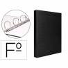 Carpeta de 4 anillas 40mm mixtas liderpapel folio carton forrado paper coat negra - CH12