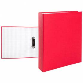 Carpeta de 2 anillas 40mm mixtas liderpapel folio carton forrado paper coat plastico roja