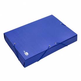 Carpeta proyectos liderpapel folio lomo 90mm carton forrado azul