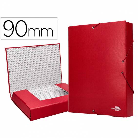 Carpeta proyectos liderpapel folio lomo 90mm carton forrado roja