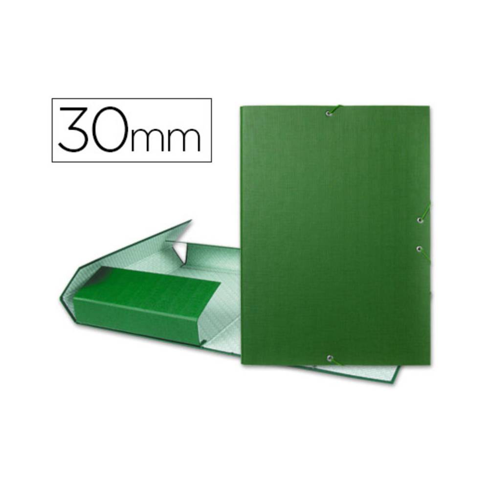 Carpeta proyectos liderpapel folio lomo 30mm carton forrado verde