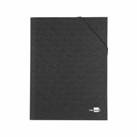 Carpeta clasificadora liderpapel 12 departamentos folio prolongado carton forrado negra fuelle