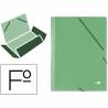 Carpeta liderpapel gomas folio 3 solapas carton simil prespan verde - CG35