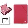 Carpeta liderpapel gomas folio 3 solapas carton simil prespan roja - CG34