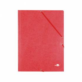 Carpeta liderpapel gomas folio 3 solapas carton simil prespan roja