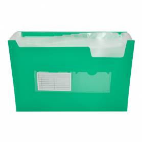 Carpeta liderpapel clasificador fuelle 32113 polipropileno din a4 verde transparente 13 departamentos