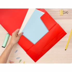 Carpeta liderpapel gomas solapas 34960 polipropileno din a4 rojo translucido