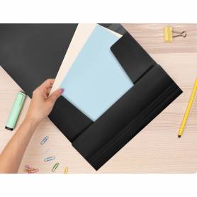 Carpeta liderpapel gomas solapas 38725 polipropileno din a4 negro opaco