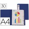 Carpeta liderpapel personaliza 37022 30 fundas polipropileno din a4 azul lomo personalizable - CJ40