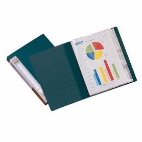 Carpeta liderpapel personaliza 31703 10 fundas polipropileno din a4 verde lomo personalizable