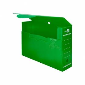 Caja archivo definitivo plastico liderpapel verde 360x260x100 mm