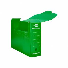 Caja archivo definitivo plastico liderpapel verde 360x260x100 mm