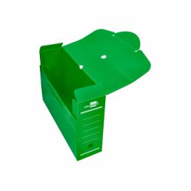 Caja archivo definitivo plastico liderpapel verde 360x260x100 mm