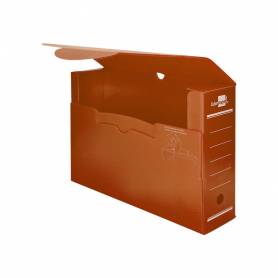 Caja archivo definitivo plastico liderpapel marron 360x260x100 mm