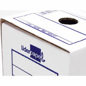 Caja archivo definitivo liderpapel ecouse carton 100% reciclado 103 cuarto 278x213x105mm 325g/m2