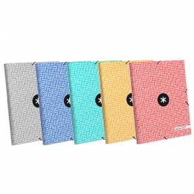 Carpeta liderpapel antartik gomas a4 3 solapas carton forrado trending colores surtidos