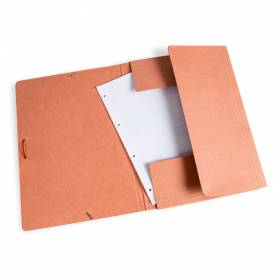 Carpeta liderpapel gomas folio 3 solapas carton compacto cuero