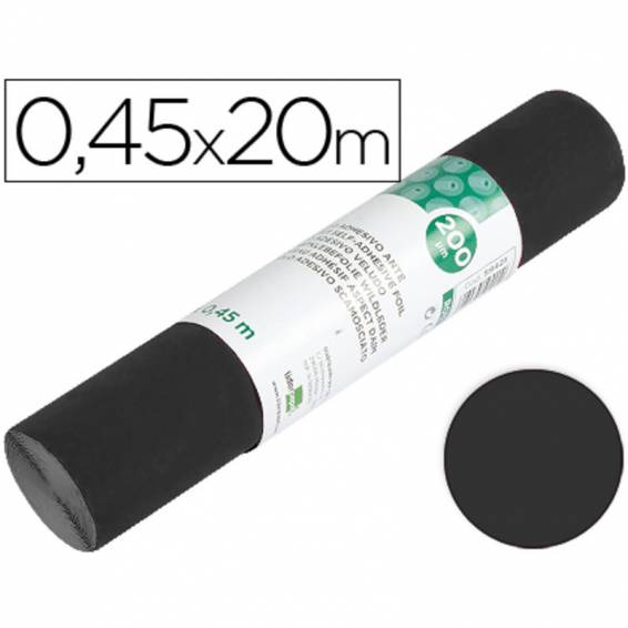 Rollo adhesivo liderpapel unicolor negro mate rollo de 0,45 x 20 mt