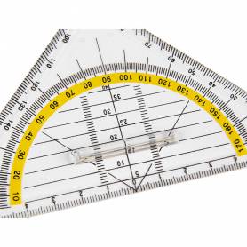 Escuadra liderpapel geometria 16 cm plastico cristal con pestaña de sujeccion