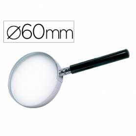 Lupa q-connect cristal aro metalico mango plastico negro 60 mm