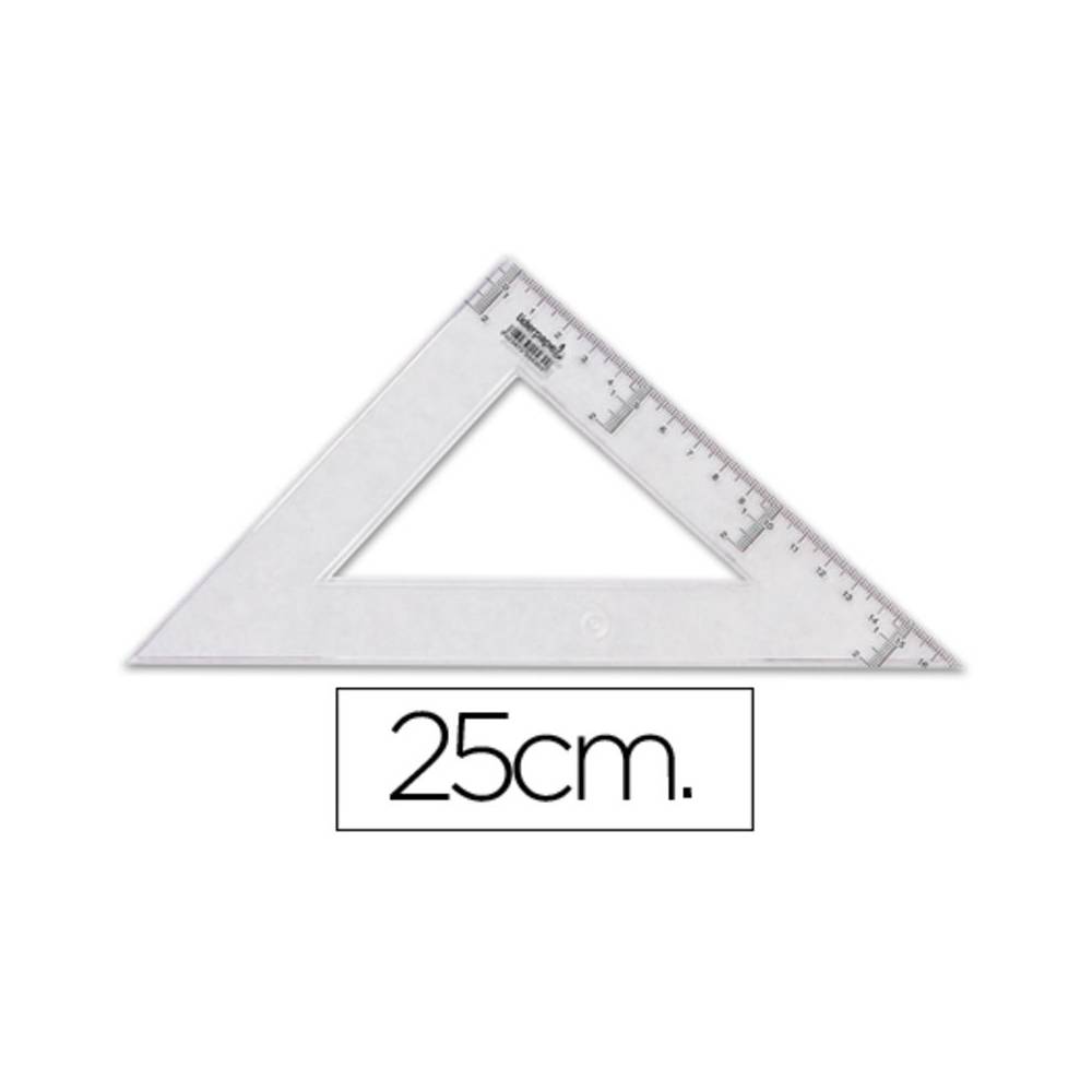 Escuadra liderpapel 25 cm plastico cristal