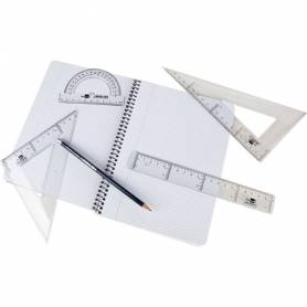 Escuadra liderpapel 25 cm plastico cristal