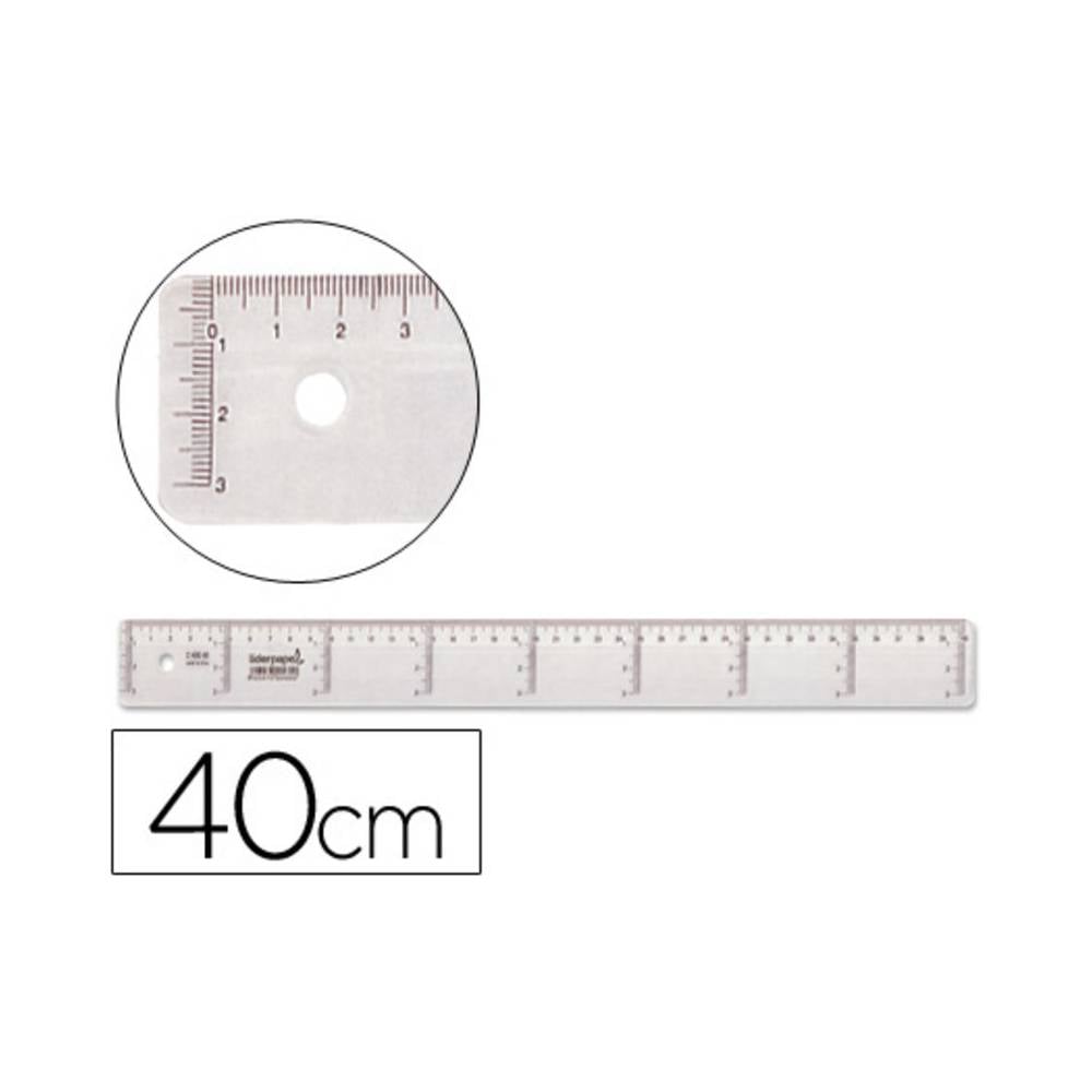 Regla liderpapel plastico cristal 40 cm