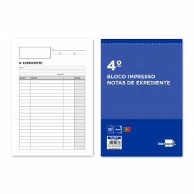 Talonario liderpapel notas de expediente cuarto duplo texto en portugues