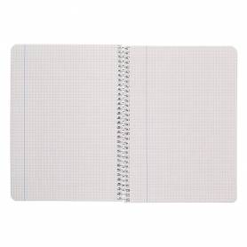 Cuaderno espiral liderpapel cuarto ecouse tapa cartulina kraft 80h papel reciclado 80 grcuadro 4mm