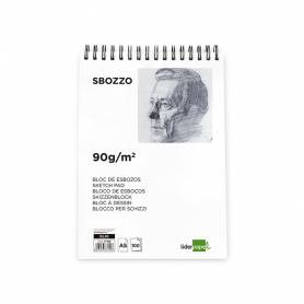 Bloc dibujo liderpapel esbozos espiral a5 148x210 mm 100 hojas 90gr/m2 sin recuadro