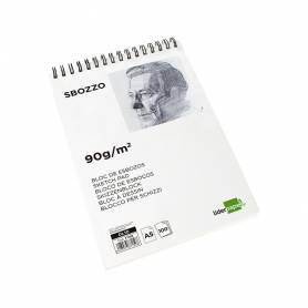 Bloc dibujo liderpapel esbozos espiral a5 148x210 mm 100 hojas 90gr/m2 sin recuadro